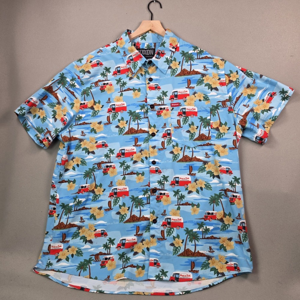 Dixxon x Snap-on Tools Hawaiian Shirt 2XL Limited Edition Blue Party Button Up
